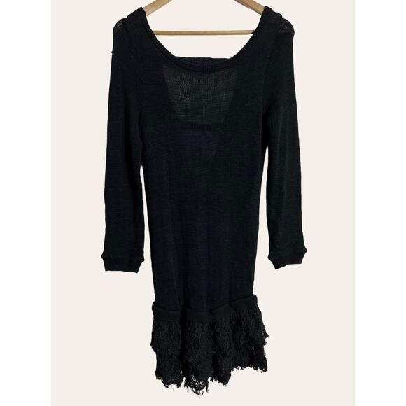 Nightcap Clothing Revolve Black Lace Open Back Long Sleeve Sweater Dress Size 2 - Picture 7 of 8